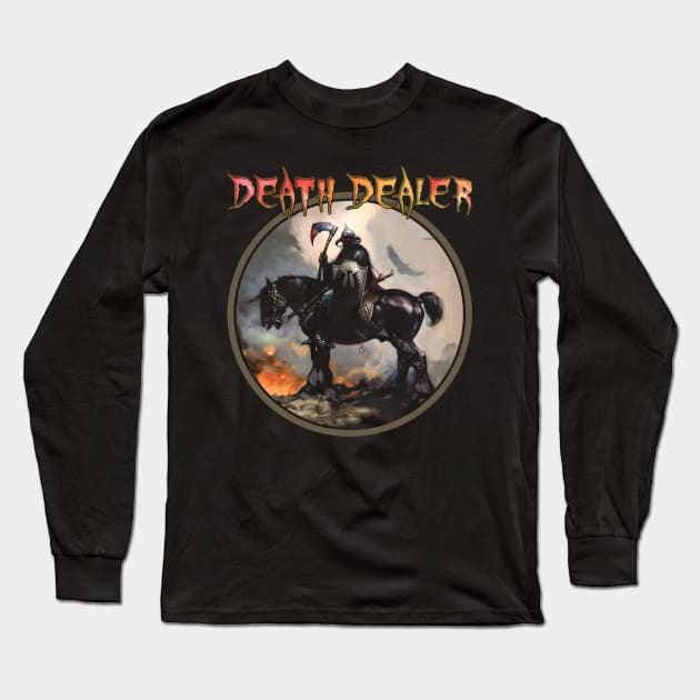 Death Dealer (Black Print) Long Sleeve T-Shirt by Miskatonic Designs